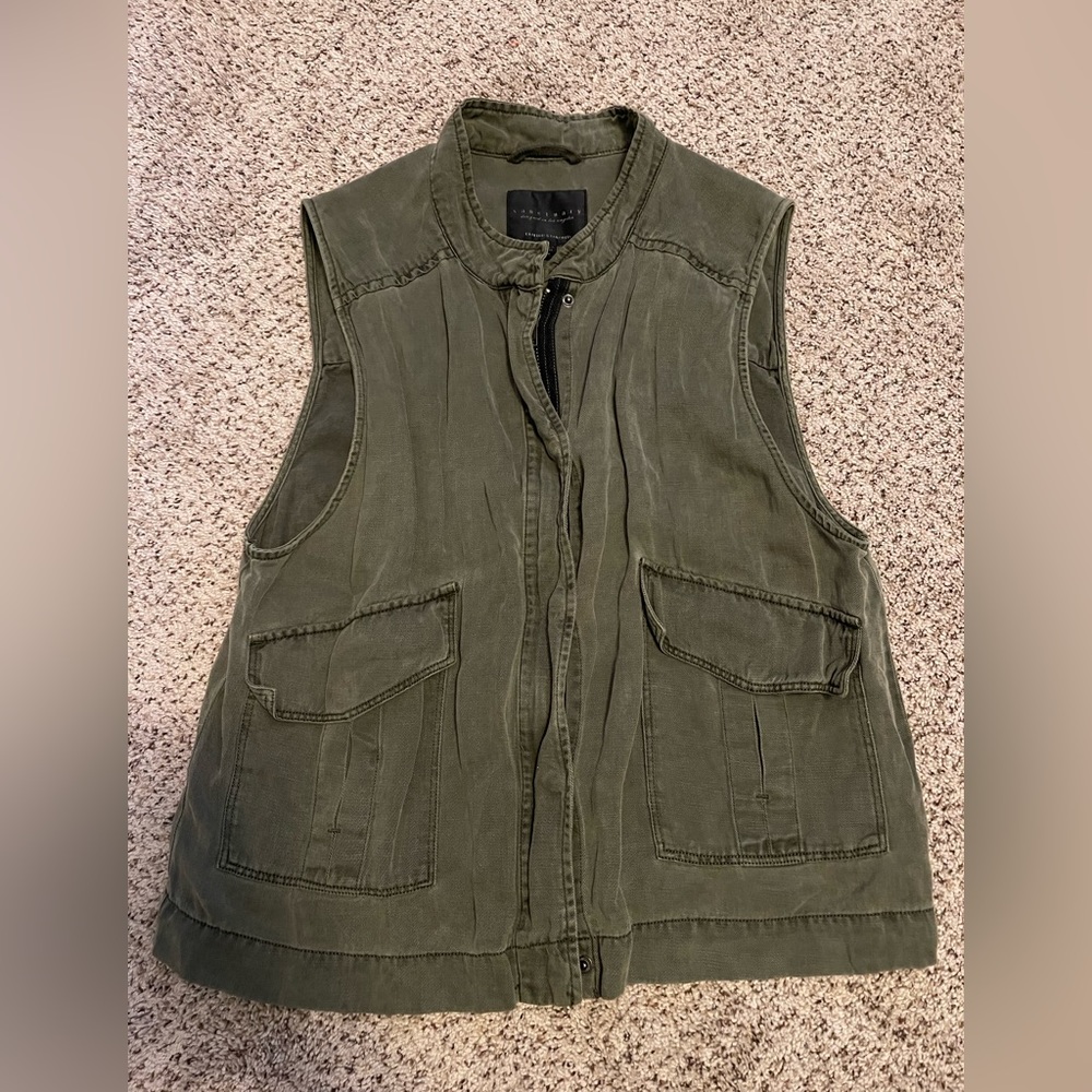 Sanctuary army green military vest large